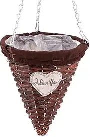 HYTROVE Retro Country Style Wicker Hanging Basket Macrame Wall Hanging Storage Baskets for Kitchen Dec