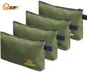 4 Pack Upgrade Zipper Canvas Tool Pouch, 20 Oz Heavy Duty Tool Bag, Water Resis