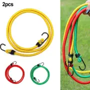 Versatile 2pcs Elastic Cord with Hooks and Clothesline for Camping Supplies
