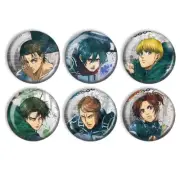 6 Pk Attack on Titan AOT Pin Set Anime Manga Cosplay Button 1.25" Eren Levi Jean