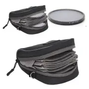 Portable Camera Lens Filter Case 8 Slot Dustproof Bag with Shoulder Strap for