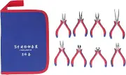 8 Pcs Pliers Set,5 Inch Slim Line Pliers Micro Fine Pliers Precision Hand Tools Smooth Jaws Extra Long Fine Pliers With Carrying Case For Diy Crafts Jewelry Making﻿