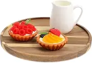 Parliky Decorative Round Tray Wooden Rotating Organizer Kitchen Table Bathroom Counter Multi-Functional Storage Aesthetic Design