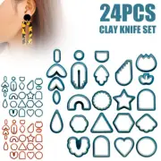 24pcs DIY Clay Earring Cutters Set for Polymer Clay Jewelry Making Plastic lezfS