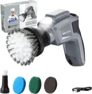 Cordless Electric Spin Scrubber with LED Light & 5 Brushes for Easy Cleaning