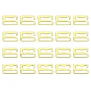 40 Pcs 10mm 9 Shape Bra Strap Hooks, Adjustment Slide Bra Strap Clips, Gold