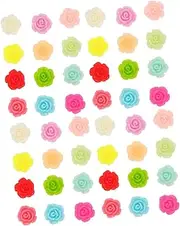 MINAOLULUS 50Pcs Assorted Color Resin Flower Decorations for DIY Nail Art and Floral Crafts Lightweight and Durable Accessories for Phone Cases and Creative Projects