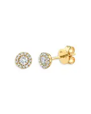 Moon & Meadow 14K Yellow Gold Diamond Halo Stud Earrings - Exclusive