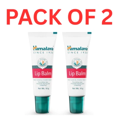 2 X Himalaya Herbal Lip Balm Chapstick Wheatgerm & Carrot Seed Oil 10g FREE SHIP