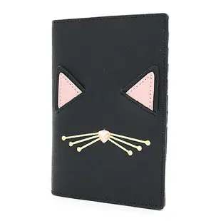 KATE SPADE 可愛的黑貓爵士護照夾