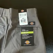 Dickies Twill Work Pants Gray Lightweight Slim Fit Tapered Leg Gray Mens 31x30"