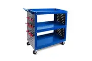 Sedy Blue 3 Tier Tool Cart Storage Trolley Toolbox Workshop Garage Organiser 150Kg Tool Boxes