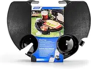 Camco Zero Gravity Chair Tray - Features 2 Cup Holders & Built-in Hook for Bags - Textured Non-Slip Surface & Drainage Holes in Cup Holders (51834)