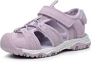 [Ahannie] Toddler Sandals Boys Girls Sandals – Kids Closed Toe Water Sport Outdoor Summer Beach Shoes with Hook Loop
