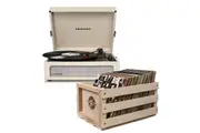Crosley Voyager Dune - Bluetooth Portable Turntable & Record Storage Crate