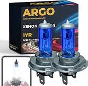 Argo H4 Headlight Bulbs 100w Xenon White 6000k 12v Car Headlight Bulb High Low Dipped Main Beam Headlamp Super Bright Halogen Upgrade Car Light Bulbs 472 P43t 472c Headlight Bulbs