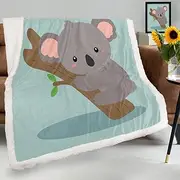 SEEKJOYS Koala on Tree Pattern Throw Blanket for Bed Couch,Sofa Super Soft Warm Comfy Blanket Cute Koala 60 x 50 inches Throw Blanket for Women Teen Girls Gift