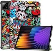 for Xiaomi Pad 7/Xiaomi Pad 7 Pro Tablet Case 11.2 Inches,PU Leather,Triple fold Bracket Function,Xiaomi Pad 7/Xiaomi Pad 7 Pro Case Cover,Beautiful, Impact Resistance.(Graffiti)
