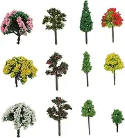 Mini Tree Figurines 60pcs DIY Landscape Tree Models for Bookshelf Table Decor