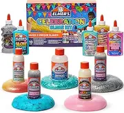 Elmer's Celebration Slime Kit, Slime Supplies Include Assorted Magical Liquid Slime Activators and Assorted Liquid Glues, 10 Count