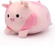 Bekrgwiy Pink Strawberry Cow Plush Pillow,8in Cute Cow Stuffed Animal for Boys and Girls,Strawberry Plushie Doll Toys,Gift for Kids Birthday Party Favors