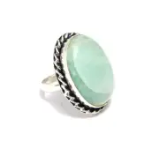 Natural Amazonite Ring Size-7 Boho Gemstone Healing Jewelry For Woman Gift
