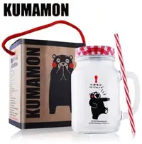 在飛比找Yahoo!奇摩拍賣優惠-【KUMAMON 酷Ma萌】熊本熊450ml 玻璃杯罐