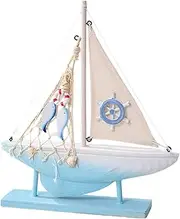 B Baosity Sailboat Model Nautical Themed Artwork Decorative Craft Rustic Home Decor Wooden Sailboat Decor for Bedroom Desktop Desks