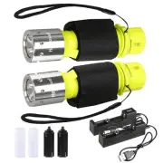 Diving Flashlight with Rechargeable Power Scuba Dive Light IPX8 Waterproof Fl...