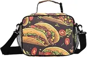 Taco Food Lemon Insulated Lunch Box for Women Men - Ideal for Work, Picnics - Includes Adjustable Shoulder Strap