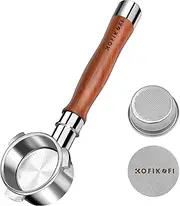 54mm Bottomless Portafilter, Bottomless Naked Portafilter Fits Breville Barista Express BES870/878/880 and 54mm Breville/Sage Espresso Machines, with Puck Screen,Filter Basket and Rosewood Handle
