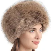 [Generic] Scratch-Proof Winter Snow Hat with High-end Texture Wide Application Plush Fluffy Fur Caps Fur Hat Exquisite Craft Daily