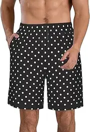 [OAROK] White Dot Pattern Men's Casual Beach Shorts Quick Drying Shorts Men's Stretch Swim Trunks Daily Wear Style, White, Large