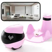Enabot Air 2 Companion Robot (Pink) designed for pets, families A 2K mobile pet/home security cam with Two-Way Audio with AI Noise Cancellation, IR-CUT Night Vision [PETENA0004]