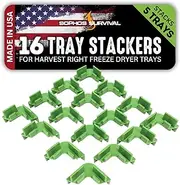 16 Pc Original Tray Stackers for Harvest Right Freeze Dryer Trays – Stacks 5 Trays – Green - Freeze Dryer Machine Accessories – Freeze Dried Food Storage - Made in USA