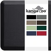 KANGAROO Thick Ergonomic Anti Fatigue Mats for Kitchen Floor, Cushioned Standing Office Desk Mat, Waterproof Scratch Resistant Topside, Supportive All Day Comfort Padded Foam Rugs, 20x32, Black