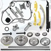 QKVCX Timing Chain Kit VCT Selenoid Actuator Gear Cover Gasket fit for 2009-2017GM Chevy Buick Equinox HHR Malibu Terrain 2.2L 2.4L Ecotec and Pontiac G5,OEM:90537632 24424758.