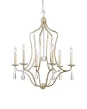 Crystorama 6-Light Crystorama Manning Silver Leaf Chandelier
