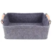 1pc Home Felt Storage Basket Storage Pouch Sundries Books Storage Bag For Home Office Organize (grey)