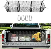 Cargo Net Trunk Bed Organizer,Mesh Storage Net with 4 Metal Hooks,43.3×11.8 inch Heavy Duty Cargo Net for SUV,Car,Toyota,Pickup Truck Bed,Truck Accessories Bed Grocery Holder