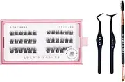 Lola's Lashes Pre-glued Lashes | Soft Wisp Starter Kit | Pre-Glued Wispy Lashes | Easy Application | Application Tools Included | 5 Days Wear & Waterproof | 10-14mm