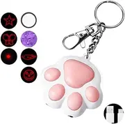 Cat Toys Laser Pointer Mini Keychain Laser USB Rechargeable LED Pointer Interactive Toys Indoor Cats Dogs Laser, Long Range 5 Modes Laser Projection Playpen for Chasing and Exercise
