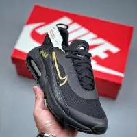 在飛比找Yahoo!奇摩拍賣優惠-nike耐克AIRMAX2090氣墊跑鞋男鞋黑金休閑運動女增