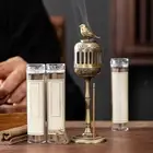 Incense Burner Metal Portable Decor Gift Cone Holder for Bedroom Desk Shelf