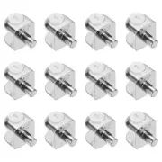 Glass Shelf Bracket Pegs, 12Pcs Adjustable Glass Clamps for 4-8mm Tempered Glass