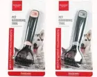 Pakeway Dog Pet Dematting Rake Comb Brush Grey