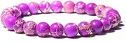 [QJZM] Green White Natural Turquoises Agat Lapis Lazuli Stone Bracelet Homme Femme Charms 8MM Men Strand Beads Yoga Bracelets Women-Purple Turquoise_23cm