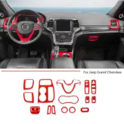 17x Red Center Console Full Trim Kit Decor Covers for Jeep Grand Cherokee 2016+ (for: Jeep)