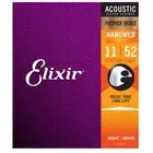 Elixir Nanoweb Phosphor Bronze Acoustic Guitar Strings Set 11-52 Custom Light 16