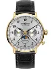 Zeppelin 7038-1 Hindenburg moon phase LZ129 Mens Watch 40mm 3ATM